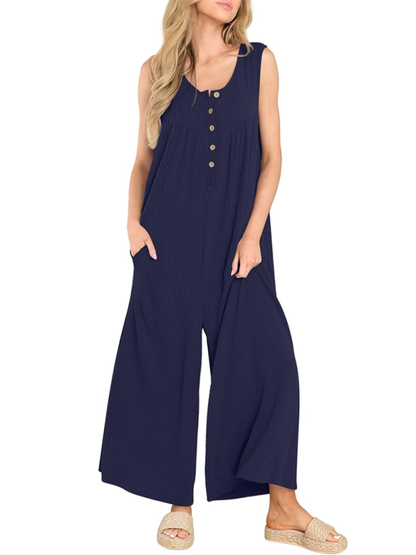 Lässiger Jumpsuit mit Taschenknöpfen für Damen 