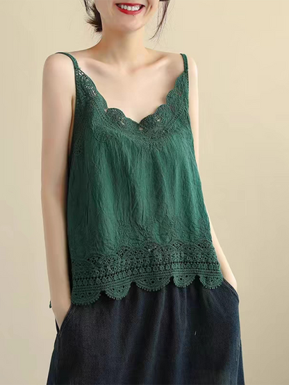 Cotton and Linen Vest Women&