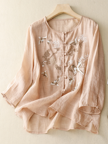 Heavy Embroidery Shirt Women&