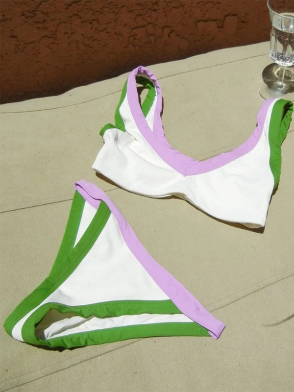 Modisches und sexy Urlaubs-Bikini-Set mit Kontrast 