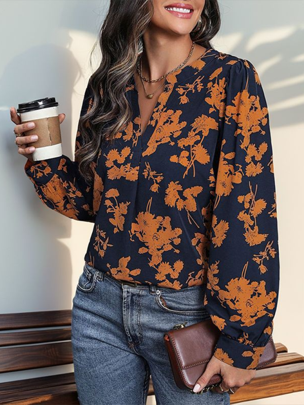 Commuter Top Long Sleeve Pullover Printed Shirt