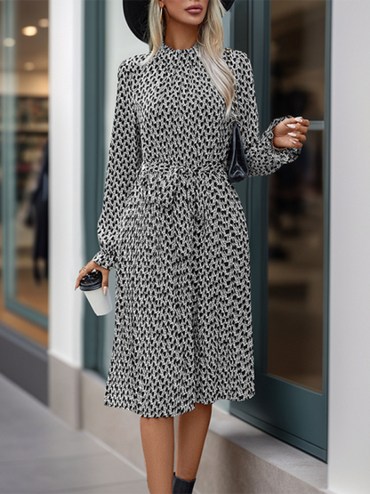 Neues Schnürkleid mit geometrischem Print für Damen 