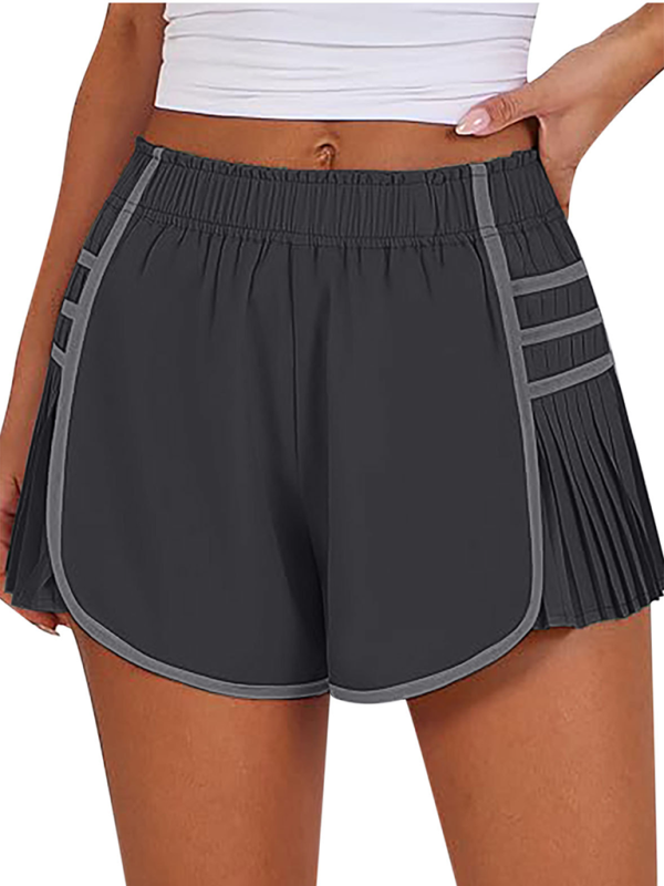 Ladies new style sports quick-drying pleated shorts