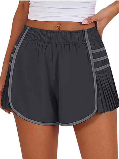 Sportliche, schnelltrocknende Plissee-Shorts für Damen im neuen Stil 