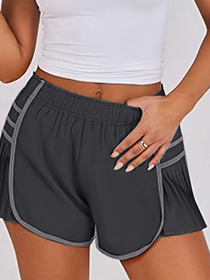 Ladies new style sports quick-drying pleated shorts