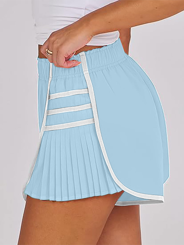 Ladies new style sports quick-drying pleated shorts