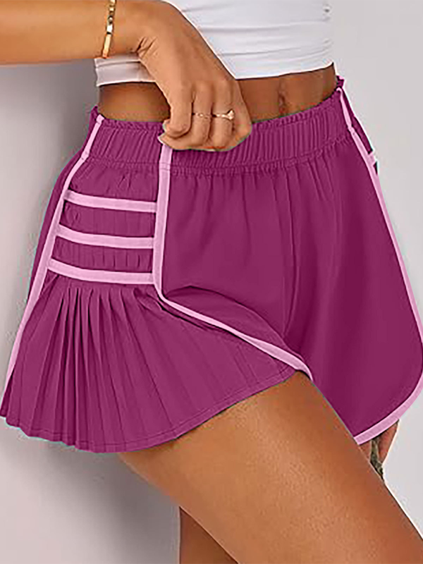 Ladies new style sports quick-drying pleated shorts