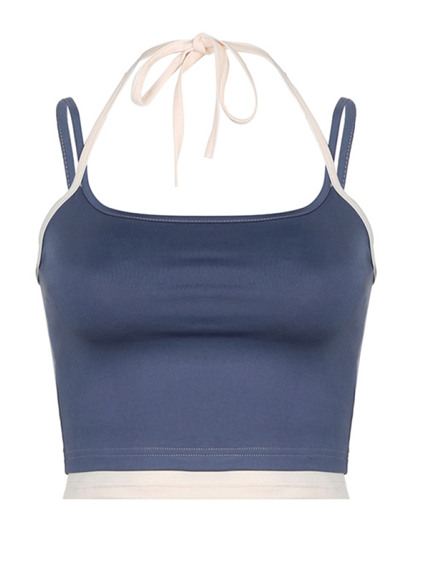 Camisole-Top mit kontrastierender Schnürung und schmaler Passform und sexy Rücken 