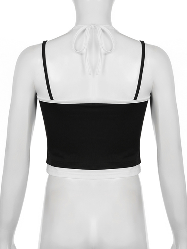 Camisole-Top mit kontrastierender Schnürung und schmaler Passform und sexy Rücken 