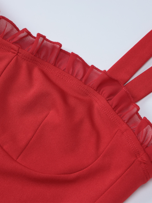 Neues sexy, tief ausgeschnittenes Kleid mit einer Schulter, Hals und schmaler Taille