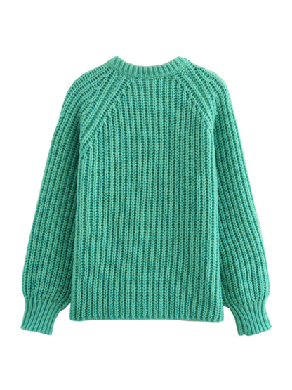 New solid color cardigan long sleeve knitted sweater jacket