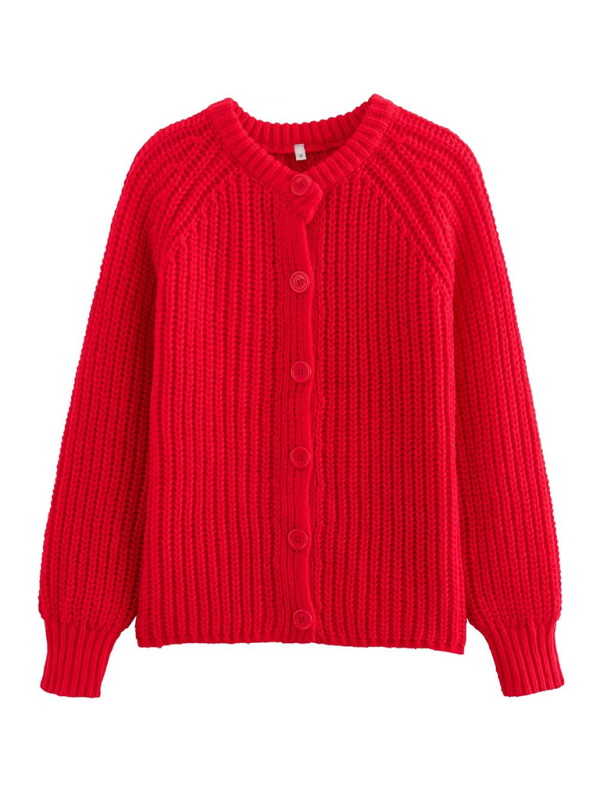 New solid color cardigan long sleeve knitted sweater jacket