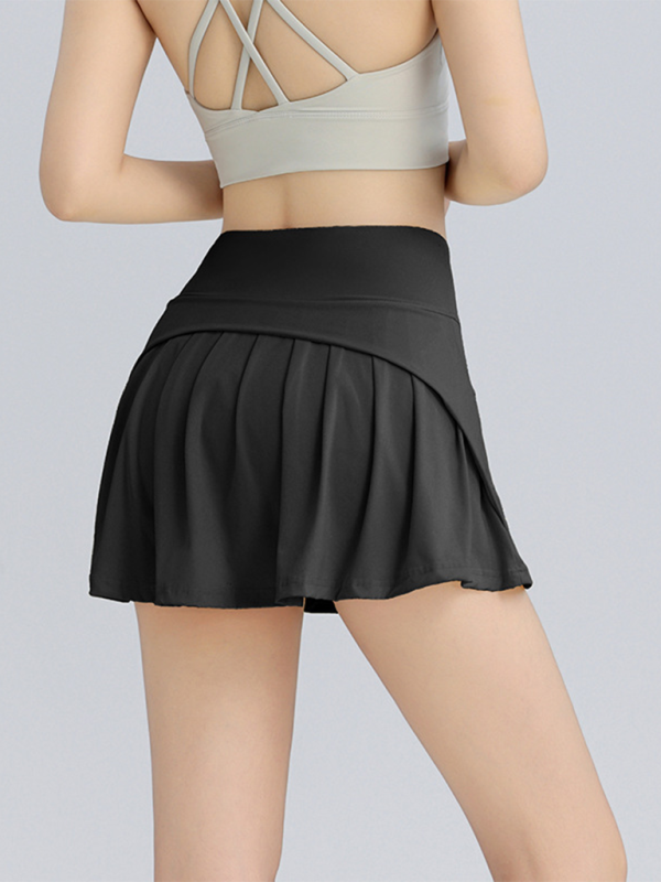 Sports short skirt anti-exposure high waist hip lifting running tennis skirt breathable A-line skirt