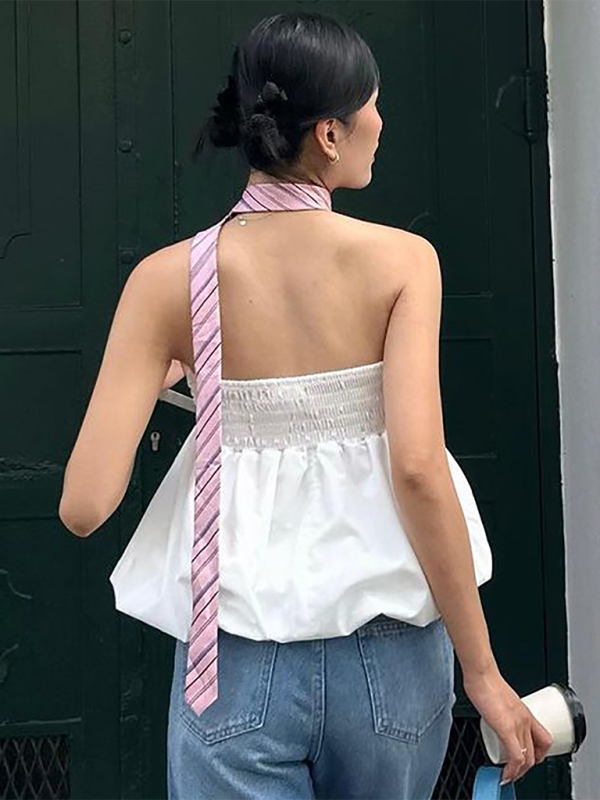 Fashionable sexy pleated versatile tube top