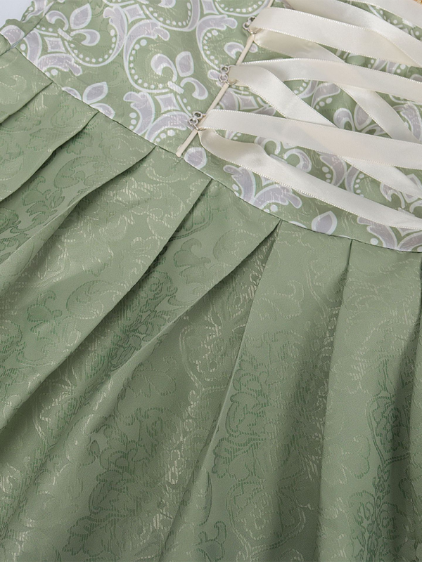 German Munich Oktoberfest Green Lace Beer Skirt