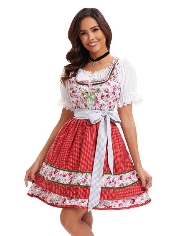 Halloween Bavarian maid uniform performance costume German Munich Oktoberfest stage performance costume