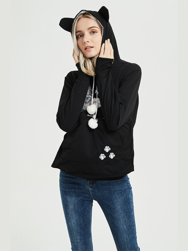 New arrival big pocket hooded sweatshirt star casual sweatshirt