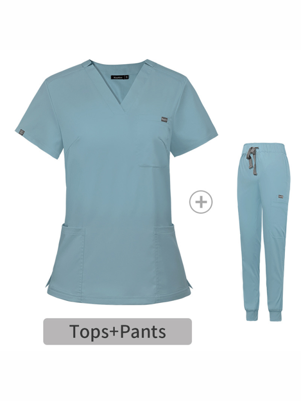 V-neck short-sleeved hospital nurse suit female operating room washing clothes