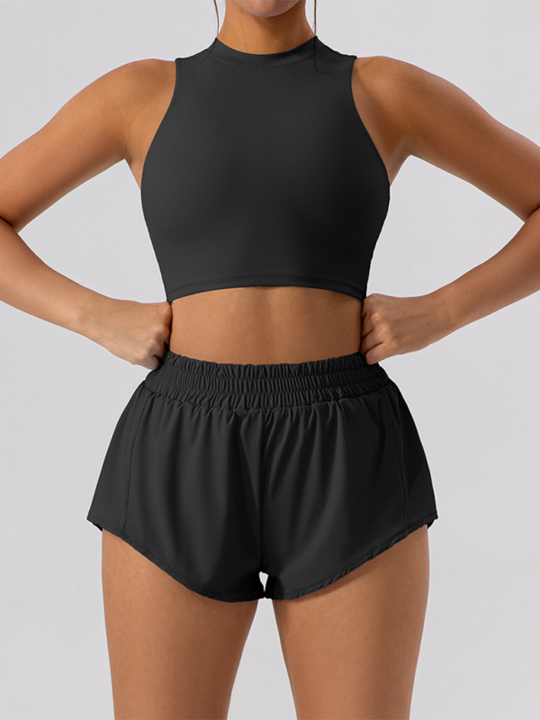 Set aus Weste und Shorts im Slim Fit für sportliche Freizeit 