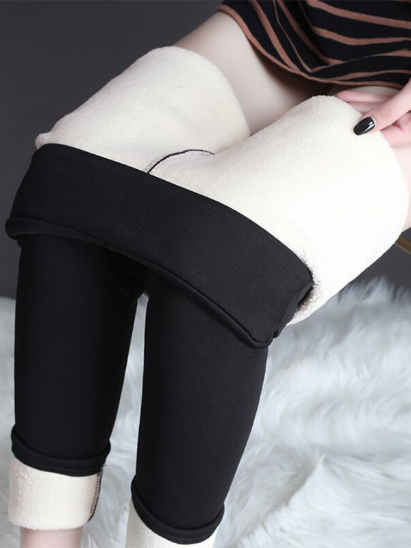 Plüschstrumpfhose warme Hose Lammfleece verdickte Stretch-Leggings 