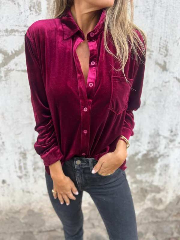 Long Sleeve Single Breasted Hundred Tops Loose Bottom Shirt