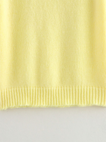 Yellow Knit Sweater Vest