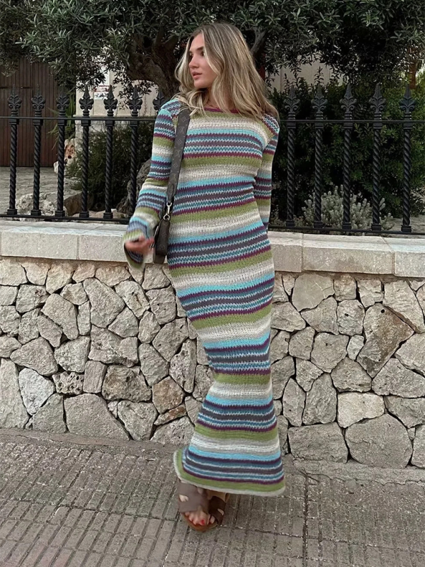 Gestreiftes Strickkleid