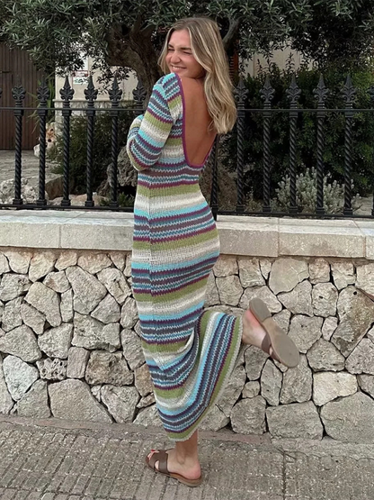 Striped knit dress