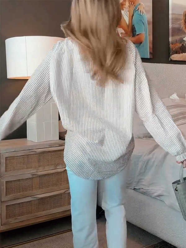 Gestreiftes Top zum Schnüren für Damen