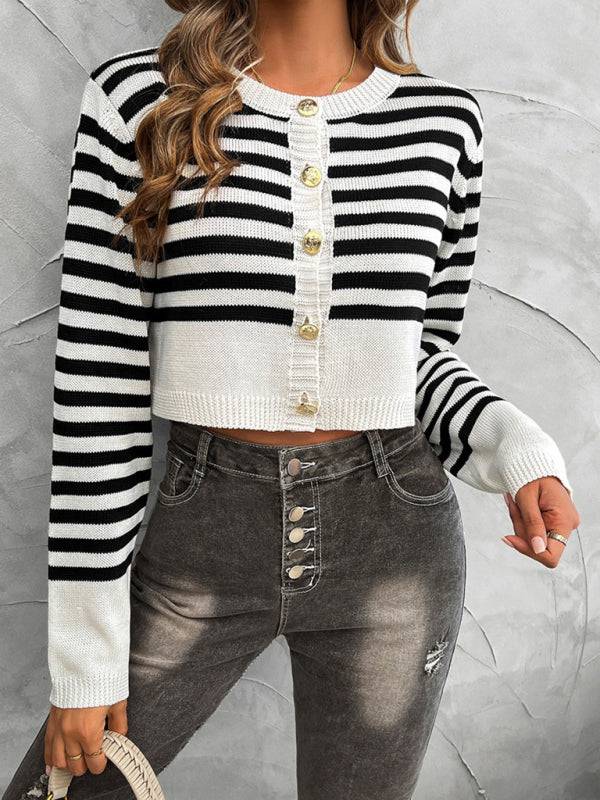 Stylish striped cardigan with contrast design