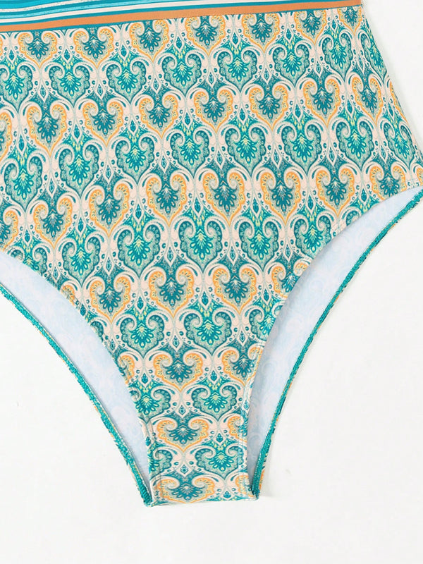 Close-up of blue swimsuit pattern