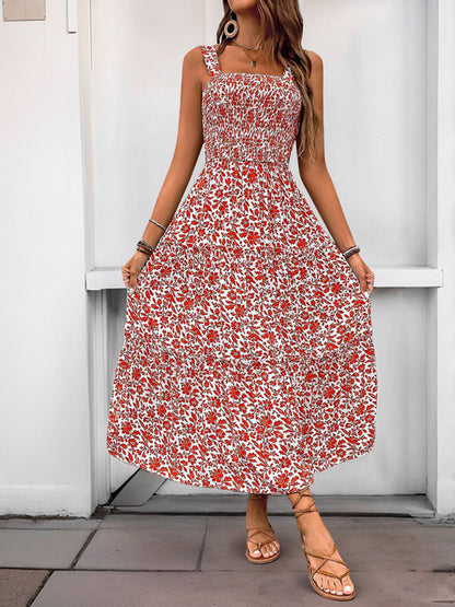 New style printed suspender dress