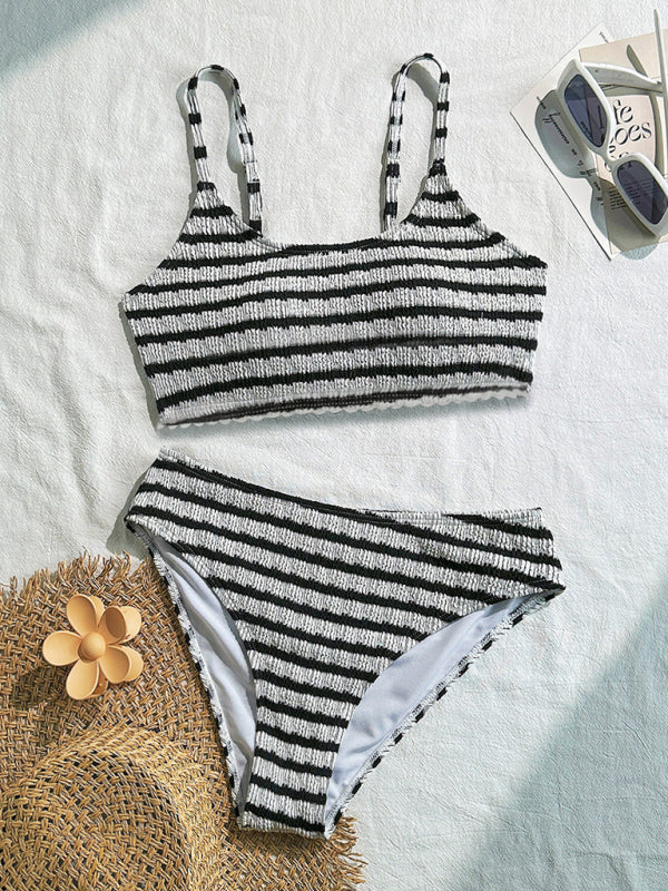 New Striped Two-Piece Swimsuit