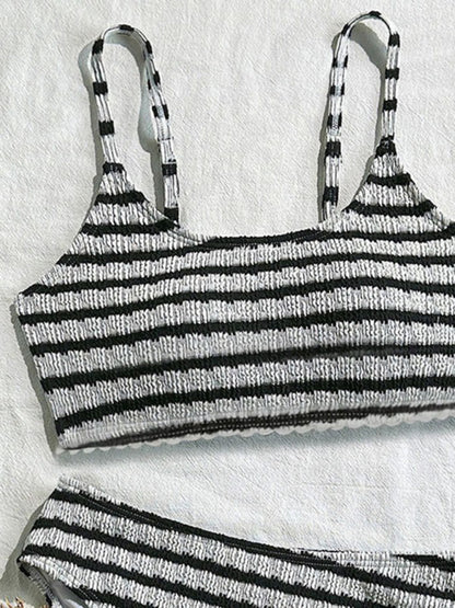 New Striped Two-Piece Swimsuit