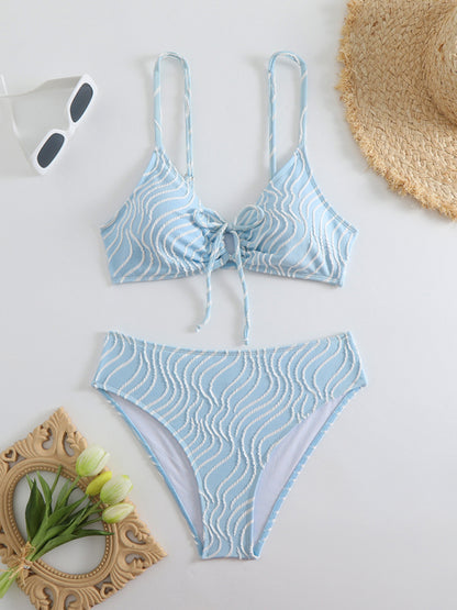 Stripe print bikini