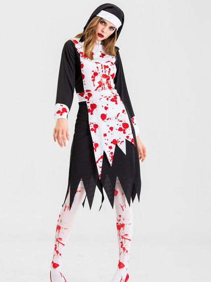 Vampir Zombie Nonne Cosplay Halloween Kostüm 