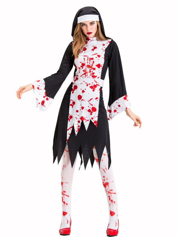 Vampir Zombie Nonne Cosplay Halloween Kostüm 