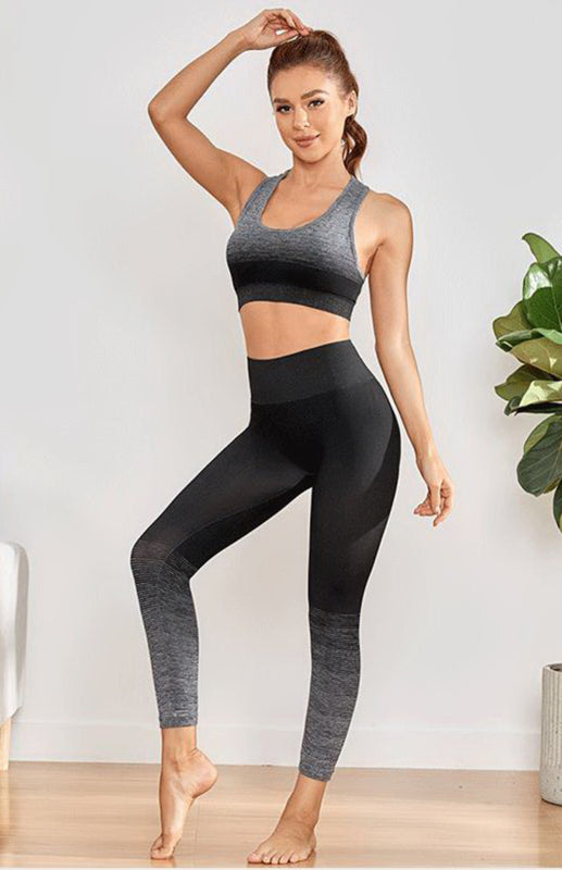 Ensemble de yoga sans couture pour femmes, soutien-gorge respirant et évacuant l&