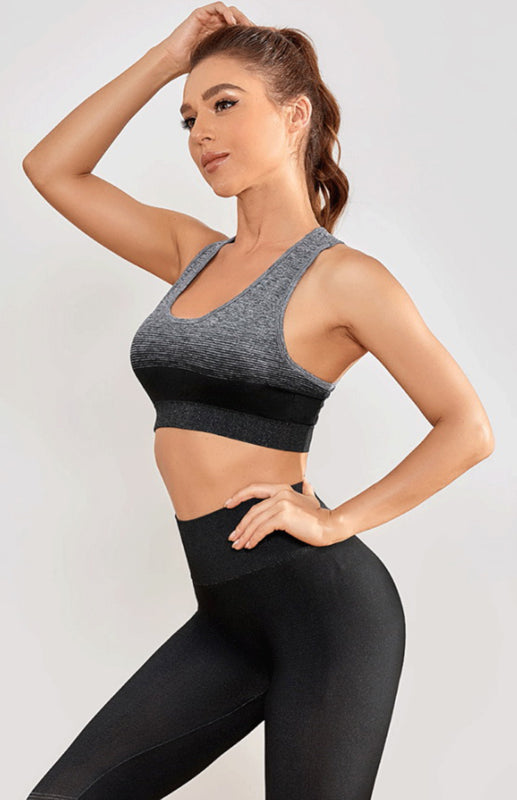 Ensemble de yoga sans couture pour femmes, soutien-gorge respirant et évacuant l&