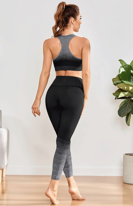 Ensemble de yoga sans couture pour femmes, soutien-gorge respirant et évacuant l&