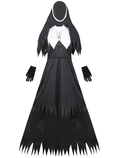 Costume de Cosplay de Vampire pour femme, nonne d&