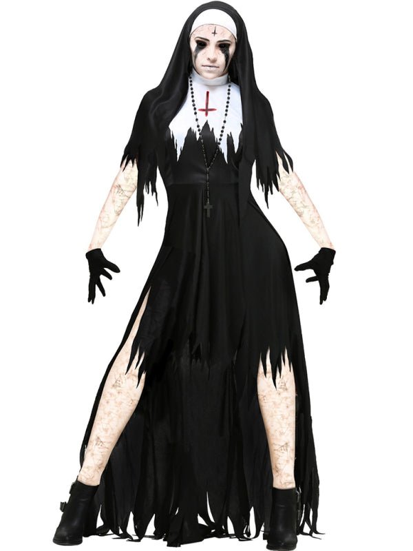 Costume de Cosplay de Vampire pour femme, nonne d&