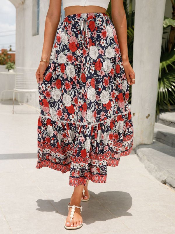 Jupe maxi en coton bohème Beach Resort 