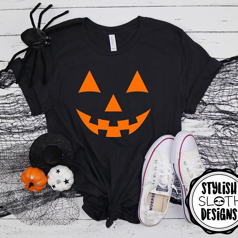 T-Shirt aus der Halloween-Kürbisschädel-Serie für Damen 