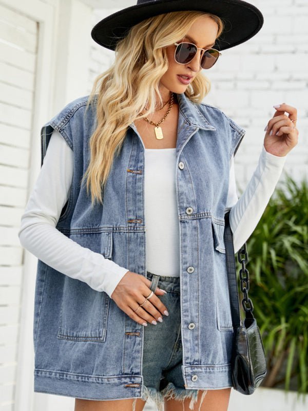 Neue Jeansweste Weste Sommer Modetrend Denim ärmellose Weste 