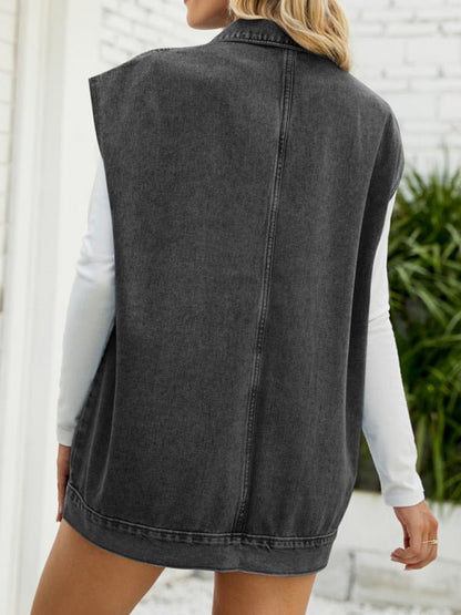 New denim vest vest summer fashion trend denim sleeveless vest