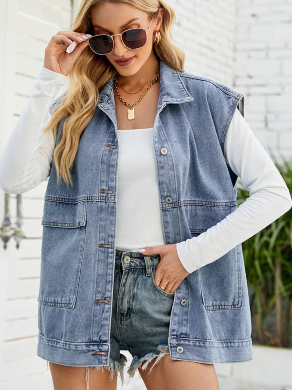 Neue Jeansweste Weste Sommer Modetrend Denim ärmellose Weste 