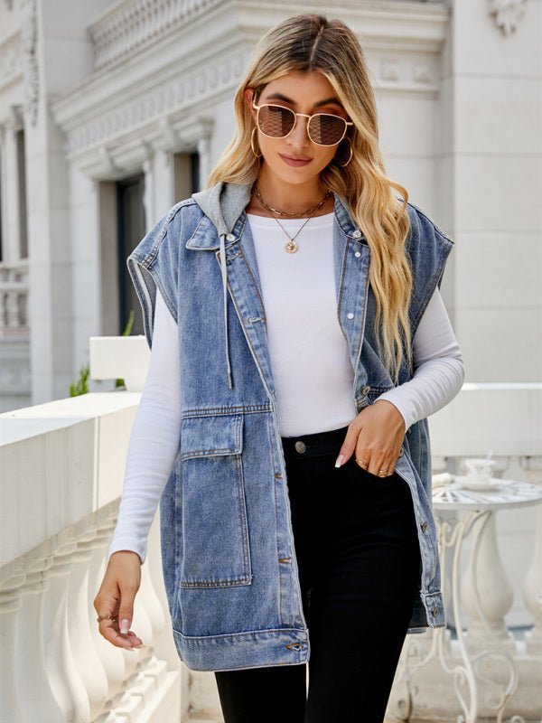 Neue Jeansweste Weste Sommer Modetrend Denim ärmellose Weste 