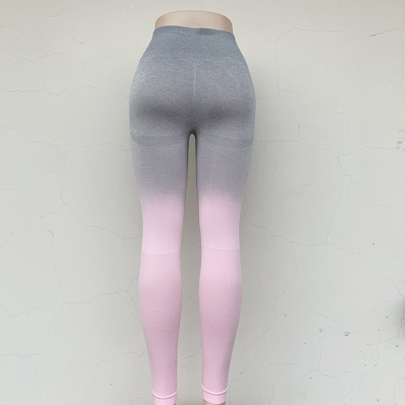 Nouveau pantalon élastique taille haute dégradé sans couture, pantalon de sport, amincissant, serré, yoga 