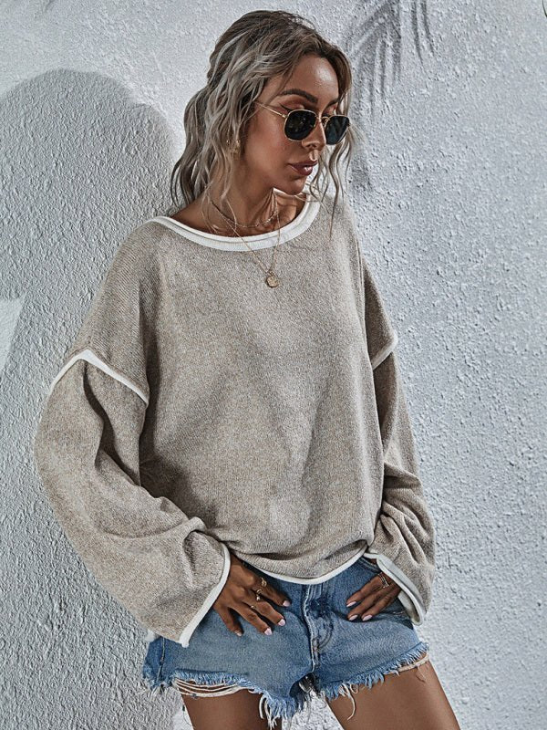 New sweater round neck sweater loose large size fashion women&